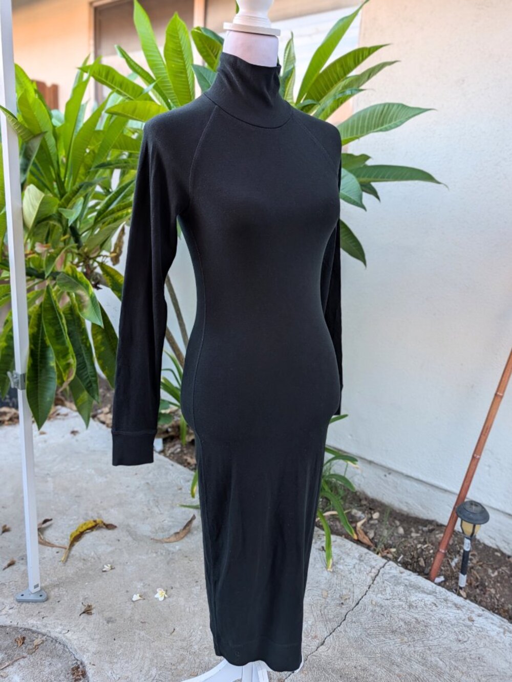 James Perse Los Angeles micro-sueded turtleneck dress black size 1 (small) VGUC - Picture 4 of 13